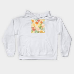 Colorful citrus slices pattern Kids Hoodie